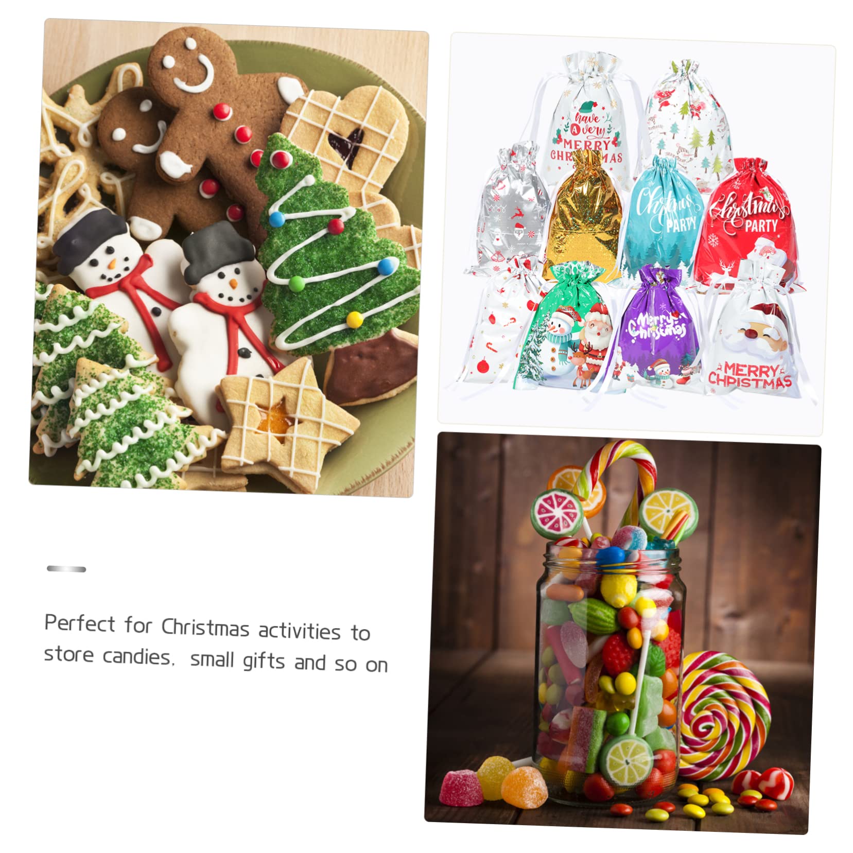 OUNONA 3 Set Sacchetto Di Caramelle Natalizie Sacchetti Per Confezioni Natalizie Pacchetti Natalizi Natale Sacchi Di Bottino Sacchetti Portaconfetti Custodia Natalizia 10 Pezzi * 3