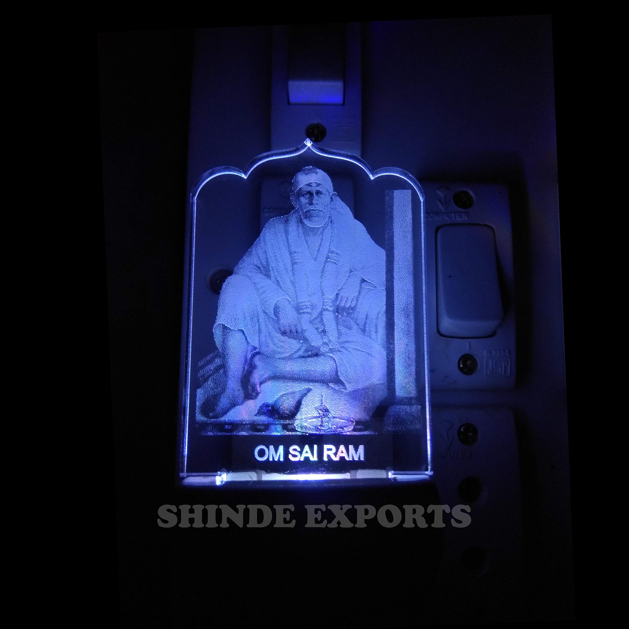 SHINDE EXPORTS Sai Baba Colour Changing LED Room Lamp (Design 4)