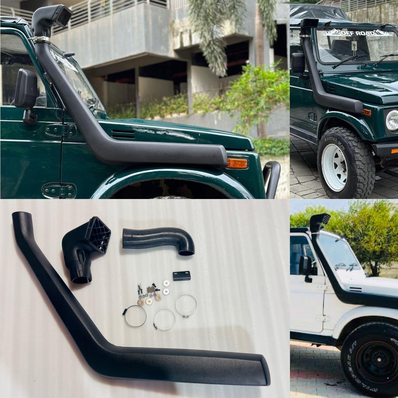 AUTO MT ABS Snorkel Gypsy King Working Snorkel Kit for Maruti Suzuki Gypsy King (ABS Quality, Black, ABS Plastic)-image-19