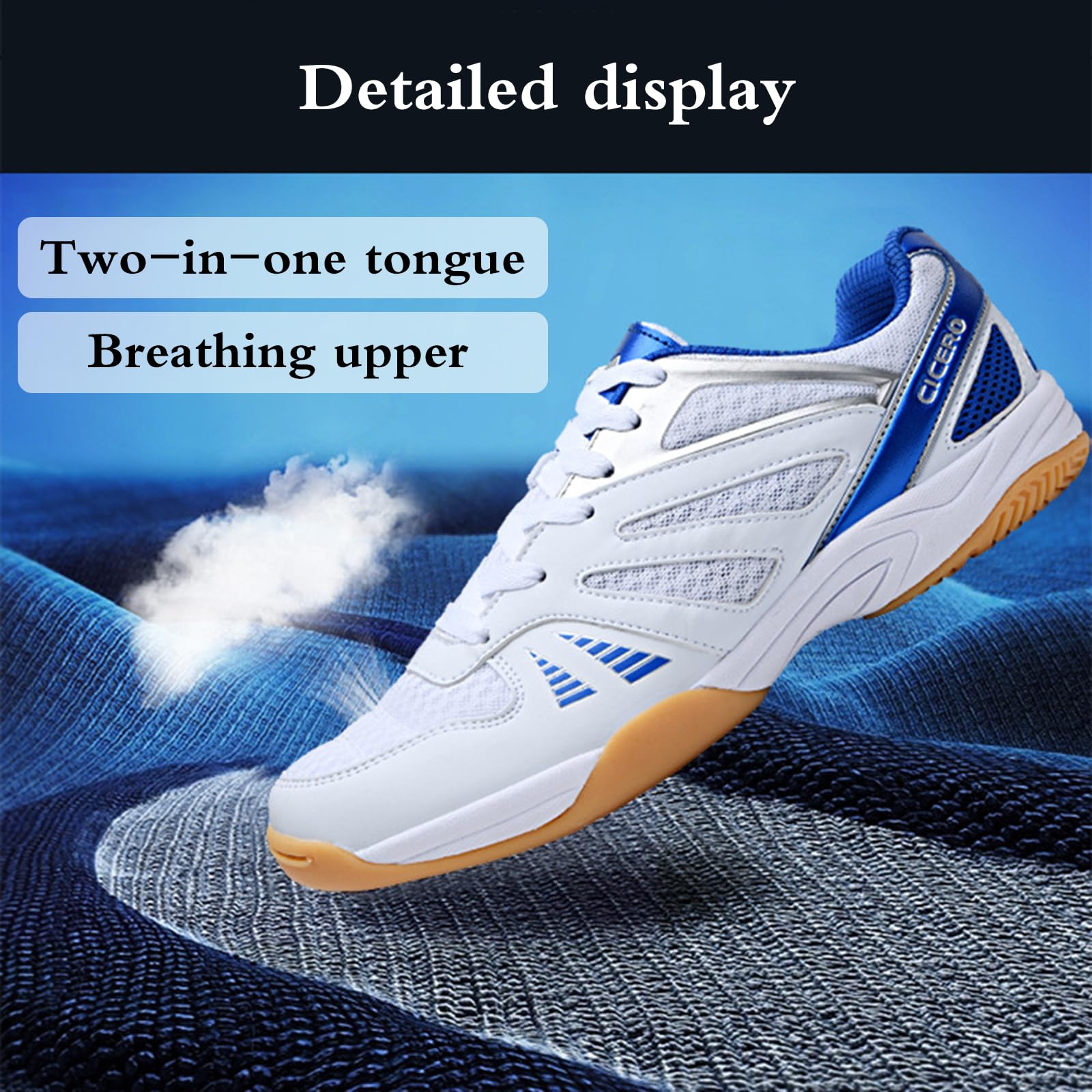 Buty do badmintona, buty do badmintona męskie, lekkie buty do badmintona, pojemne, odporne na skręcanie, z amortyzacją i amortyzacją, do chodzenia, siłowni, joggingu, fitnessu, na co dzień