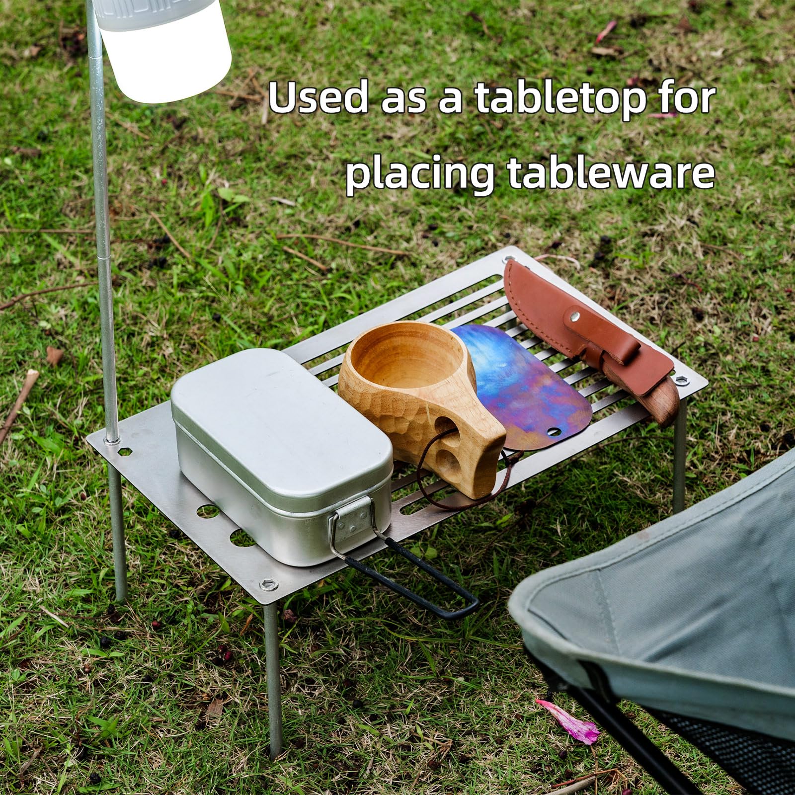 Amazon.com: TREKREVIVE BT210 Ultralight Camping Table, Titanium, 2