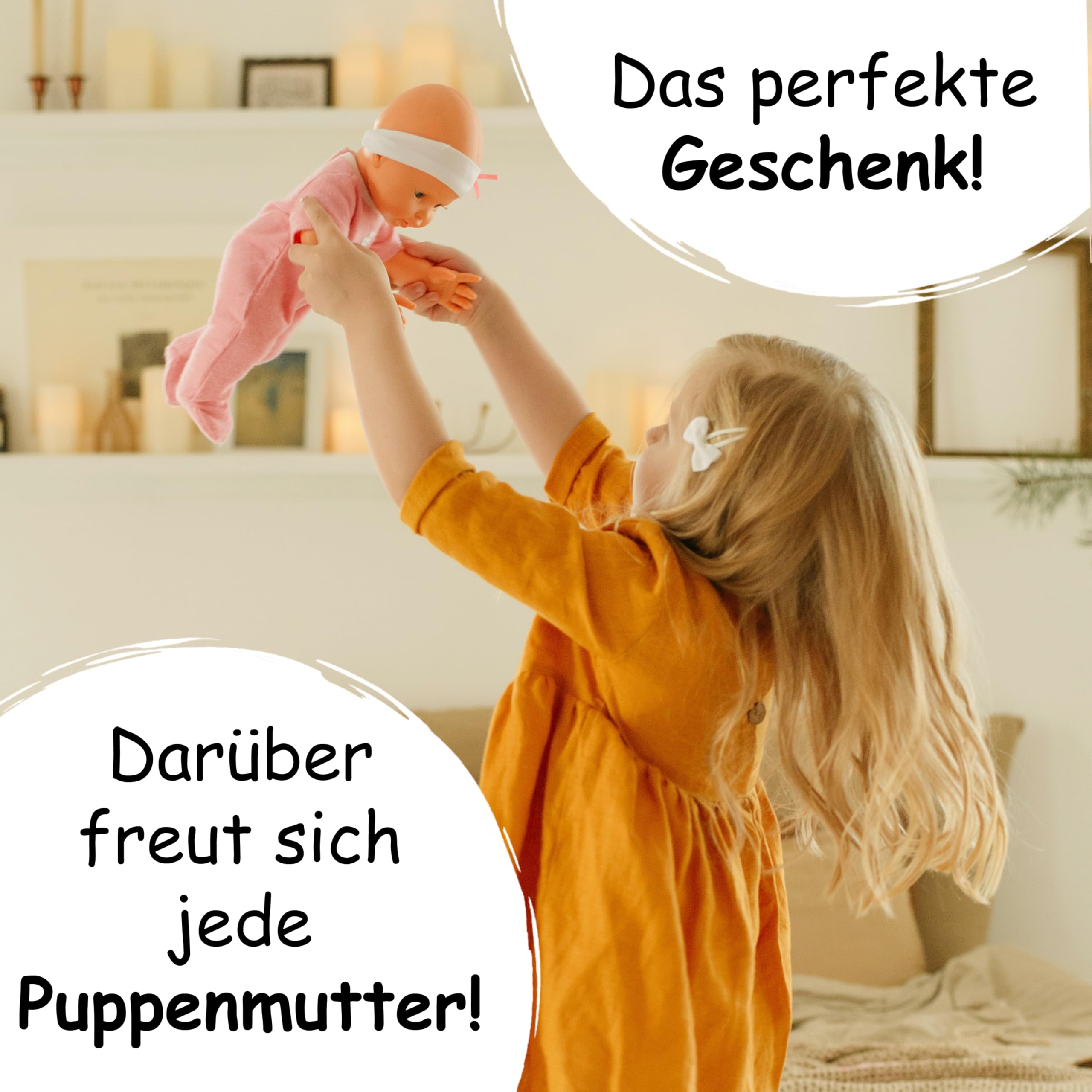 PinkZebra 3-teilig Puppenbettwäsche für Puppen bis 48 cm, Decke + Kissen + Matratze, Puppenbettzeug mit Matratze, Bettwäsche aus Baumwolle für Puppenbett, Tierportraits