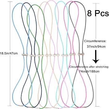 Rubber Bands Adjustable Multicolor 8Pcs,for 13 to 30 Gallon Garbage Cans