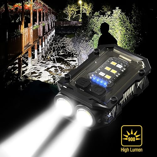 Miniatura 8 de N10 LED magnético EDC Clip linterna recargable súper brillante mini linterna USB C 8 modos de luz flash pequeñas linternas para camping, correr