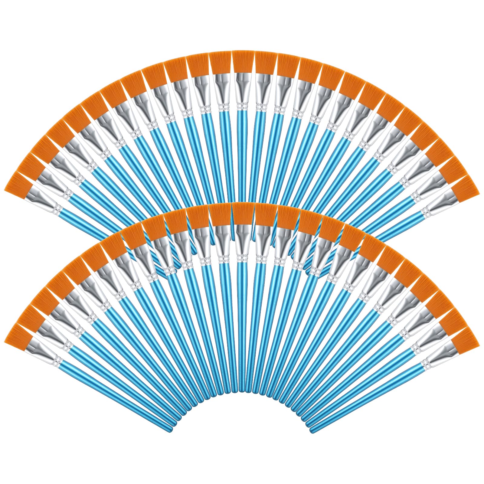 50 Pcs Acrylic Paint Brushes, 1 Inch Flat Paint Brushes for Acrylic Painting - Professional Artist Brush with Wood Handles for Watercolor Oil Face Body Art Crafts