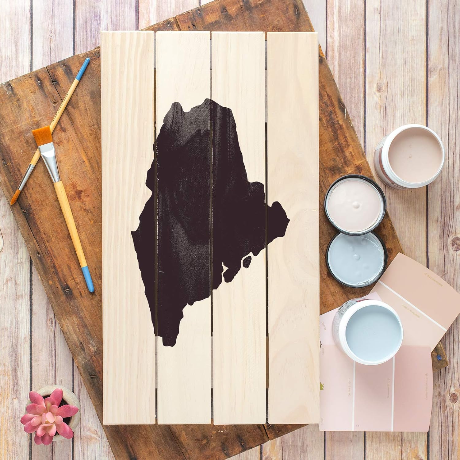Maine State Stencil - Maine Stencil Design, Art Stencil, Maine Art, Map Stencil, Maine State