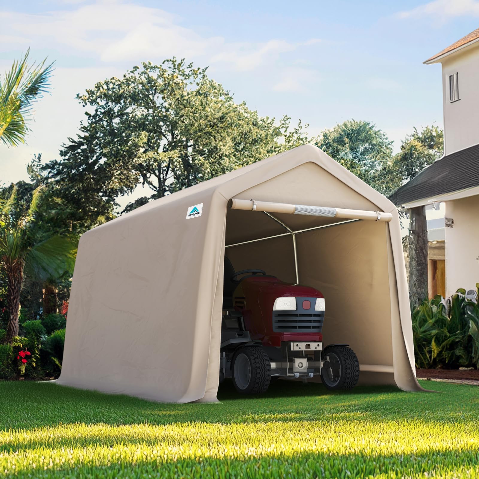 Amazon.com: ADVANCE OUTDOOR 8x14 ft Steel Metal Peak Roof Portable