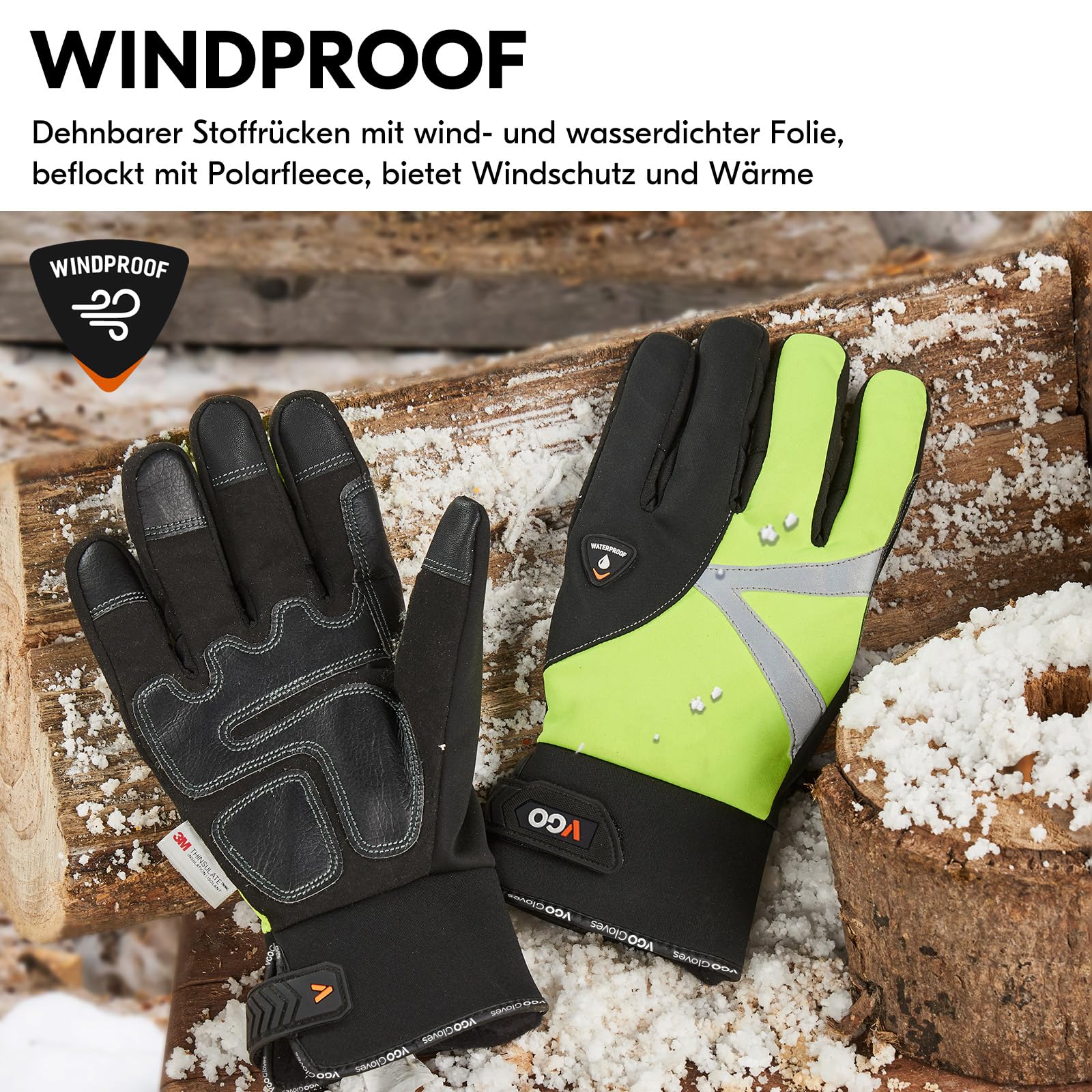 Vgo... 1 Paar Arbeitshandschuhe Herren,Mechanikerhandschuhe Männer,Anti-Vibrationshandschuhe für Elektrowerkzeuge