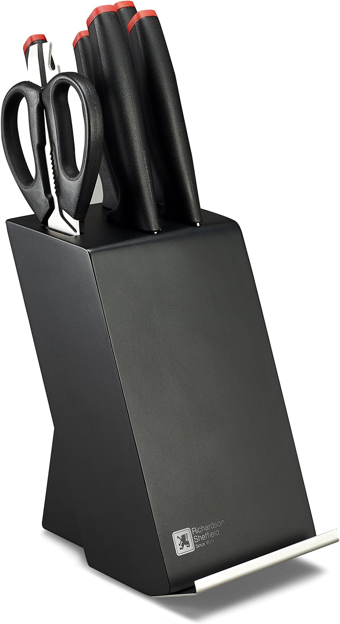 R02300P502Z85 Laser 6pc Knife Block Set, Stainless Steel, Black