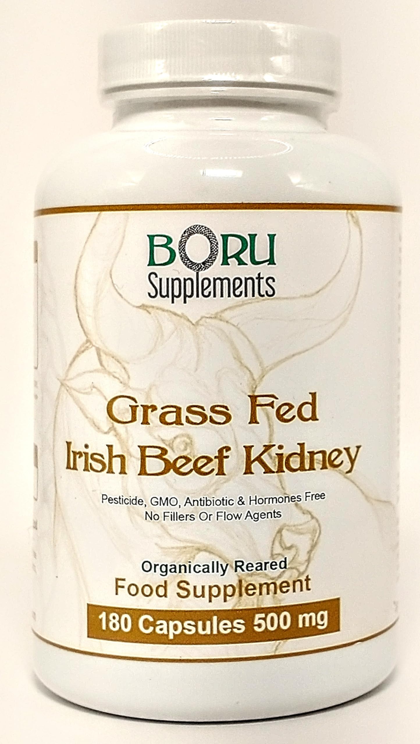 Grass-fed Irish Beef Kidney Capsules Un-Defatted Full Absorption of Naturally Occurring Vitamins and Minerals Found in Beef Kidney, DAO Enzyme Supplement, Selenium, B12, Support for histamine Health