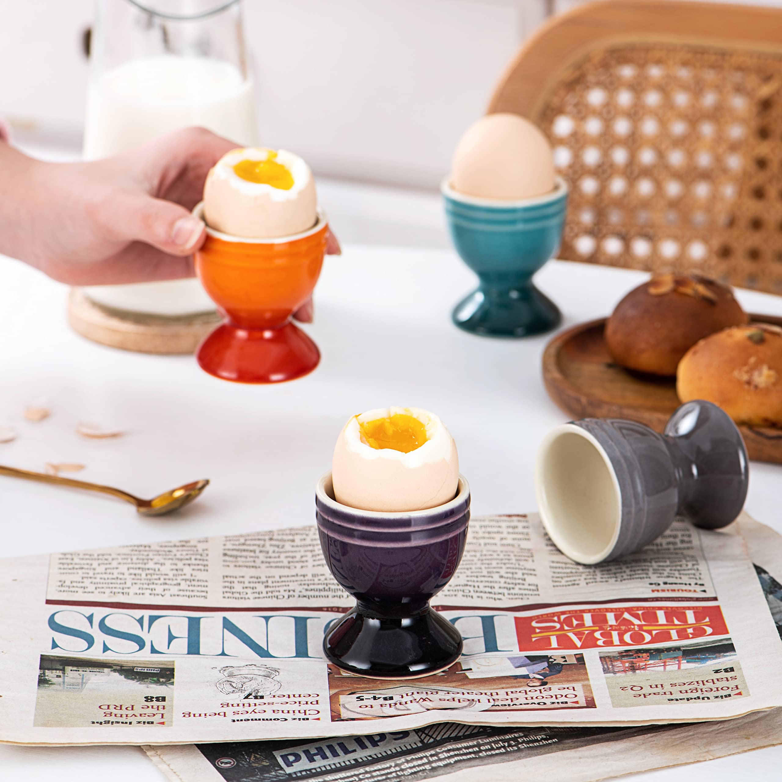 Un juego de 6 hueveras de porcelana, Rörstrand, siglo XX. Cerámica y porcelana - Europea