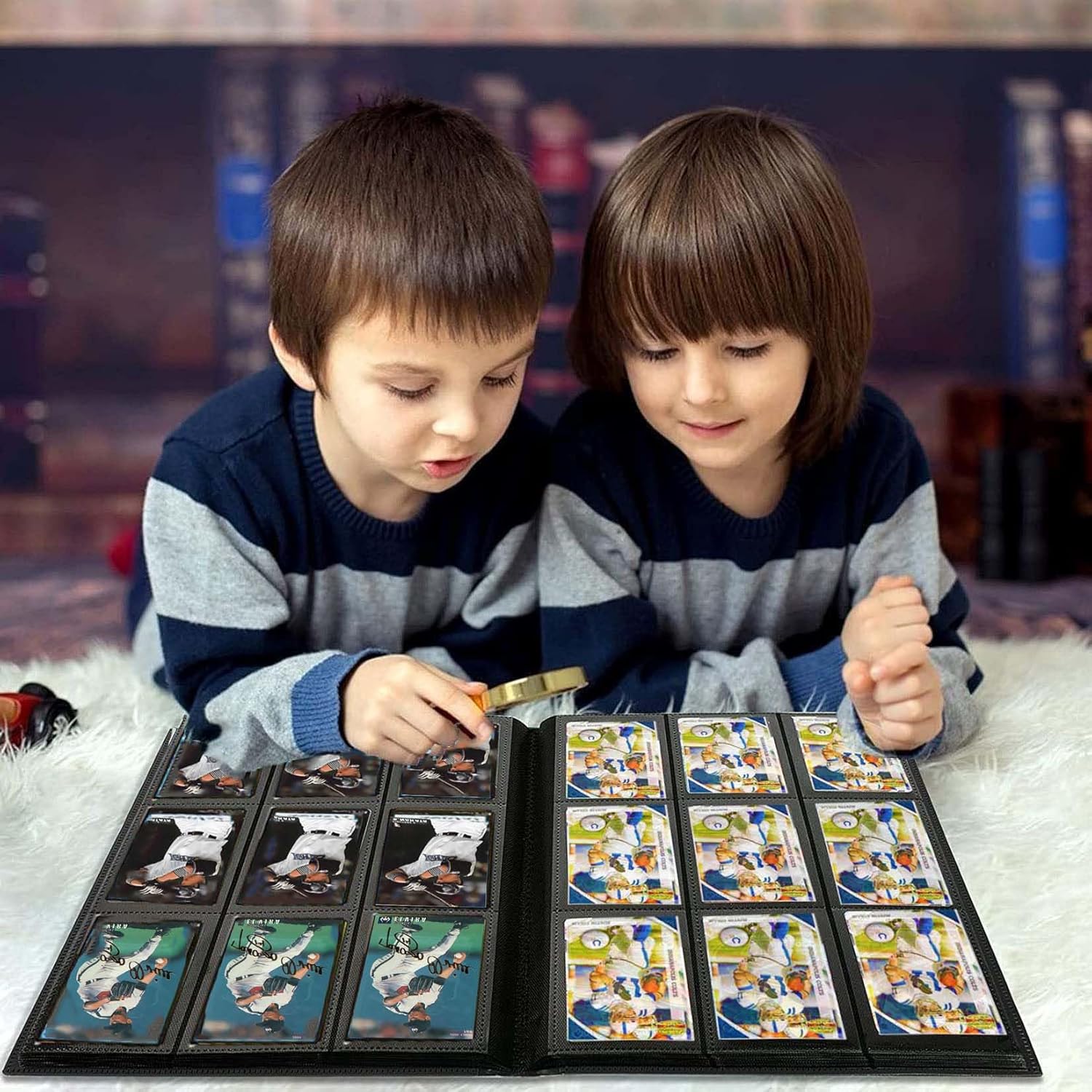 Trading Card Binder Holder, 9 Pocket Card Album Sleeves for Baseball Yugioh MTG TCG Cards, Collection Card Best Protection, 20 Pages Put up to 360 Cards (Greem)