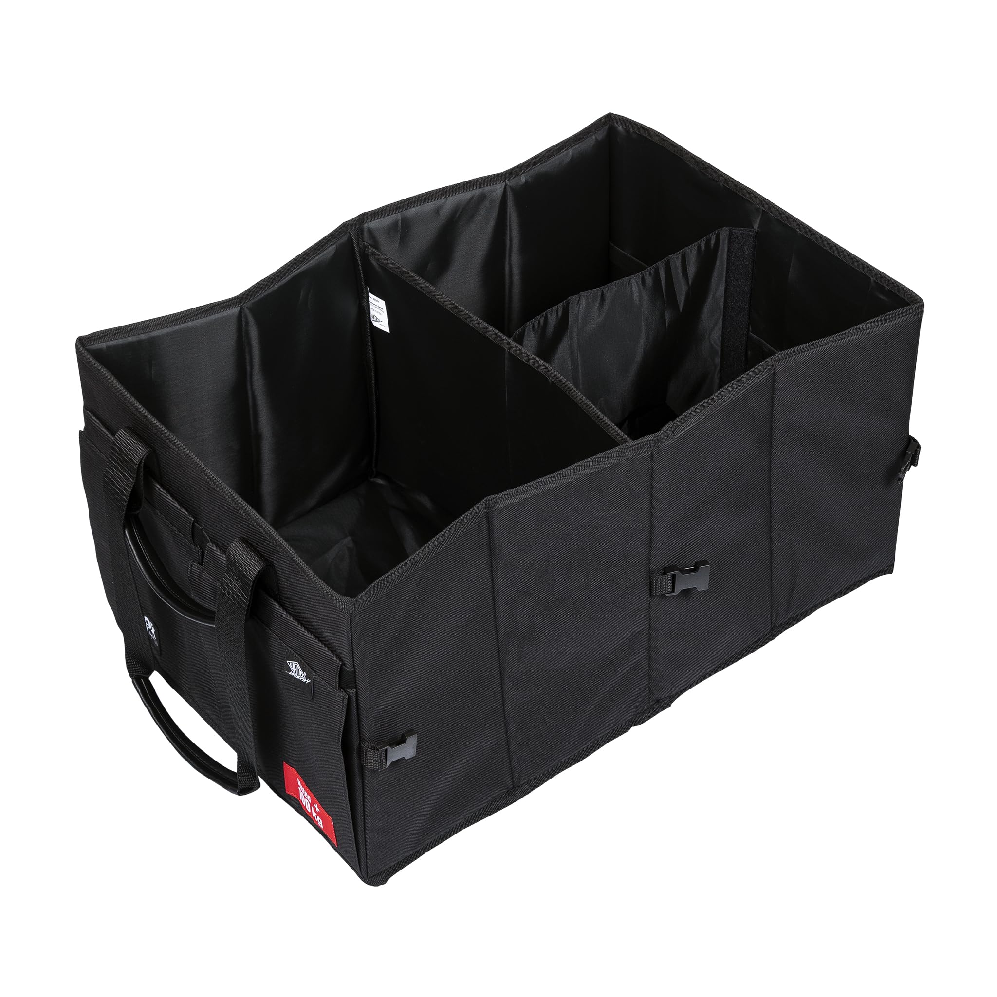 Wedo 582531 torba do bagażnika Big Box Shopper (rozmiar XL (z poliestru, 60 x 40 x 30 cm, kieszenie wewnętrzne i zewnętrzne, zapięcie na rzepy, szybkie zapięcie, składana, min. nośność 25 kg) czarna