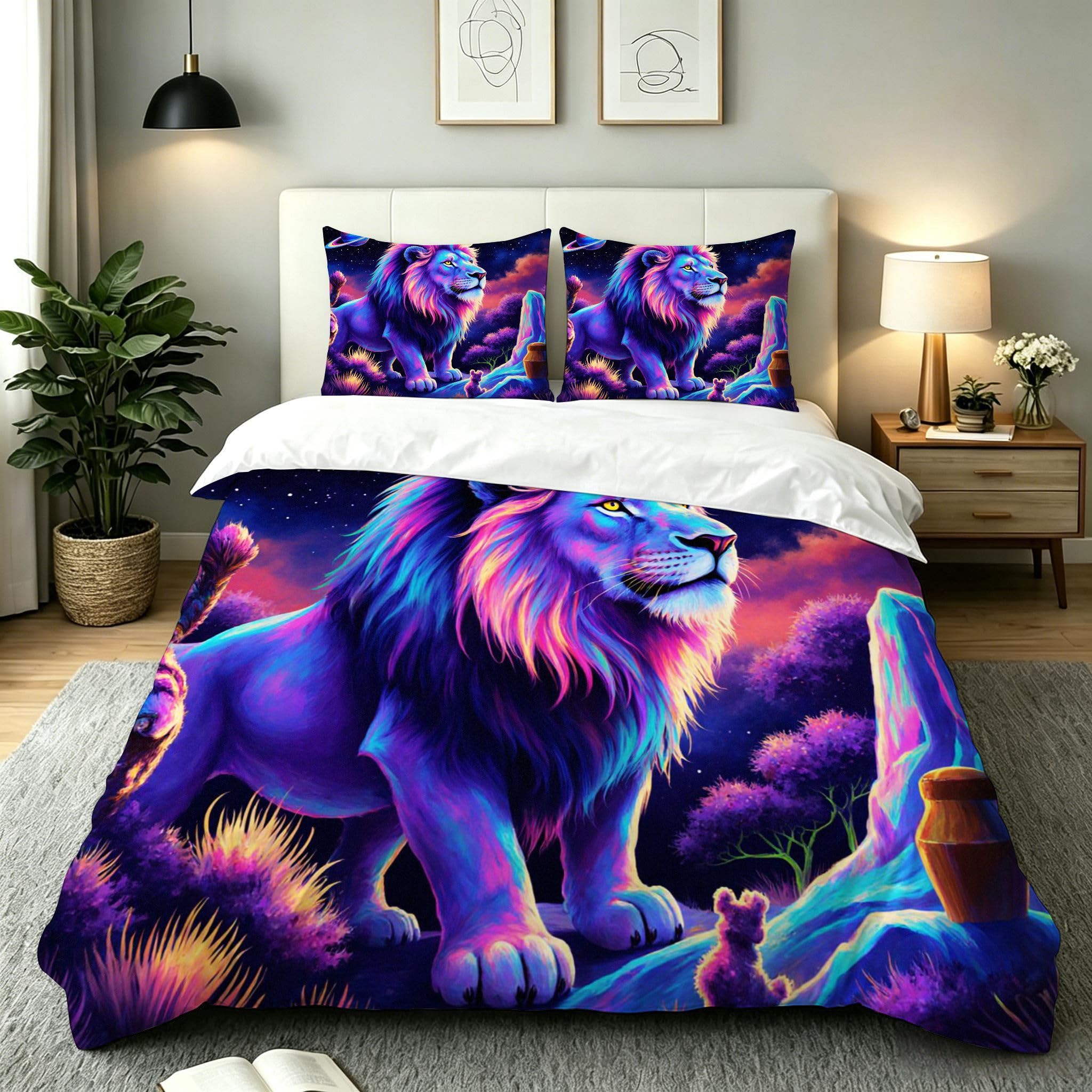 Funda Nórdica Cama 180, 240x260 cm León Morado, AQ2358