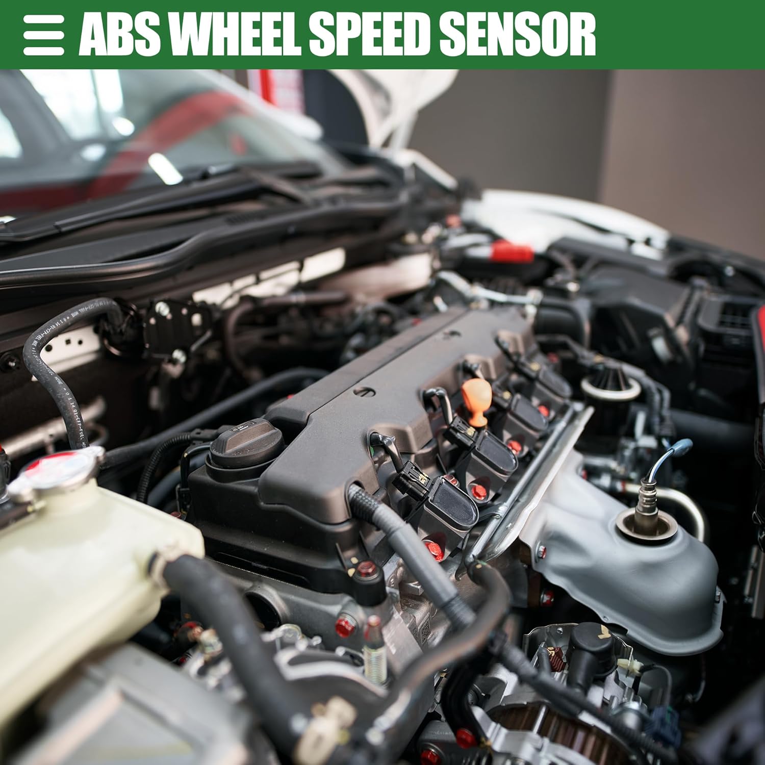 Motoforti Front Left Right ABS Wheel Speed Sensor, for Toyota Highlander 2008-2009, Rubber, No.8954248040/8954348040, Black, 2 Pcs