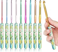 Vista 13 de Coopay Ganchos de ganchillo cálidos, 9 tamaños de 2.25 a 6.5mm, agujas de ganchillo ergonómicas de sirena extra largas para tejer a ganchillo