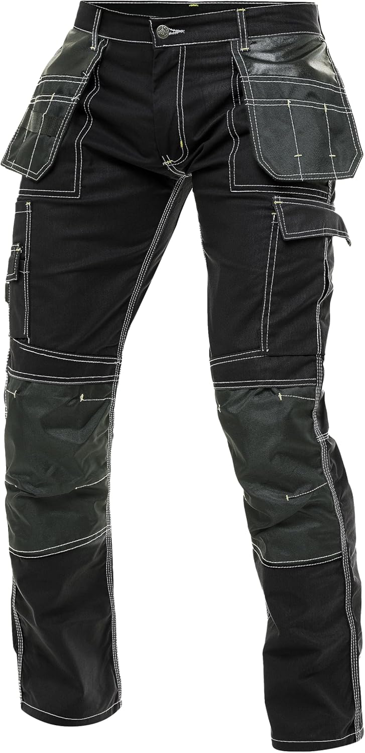 Cargo Construction Pants for Men - Tactical Wear Safety Pants with Knee Pads and To...