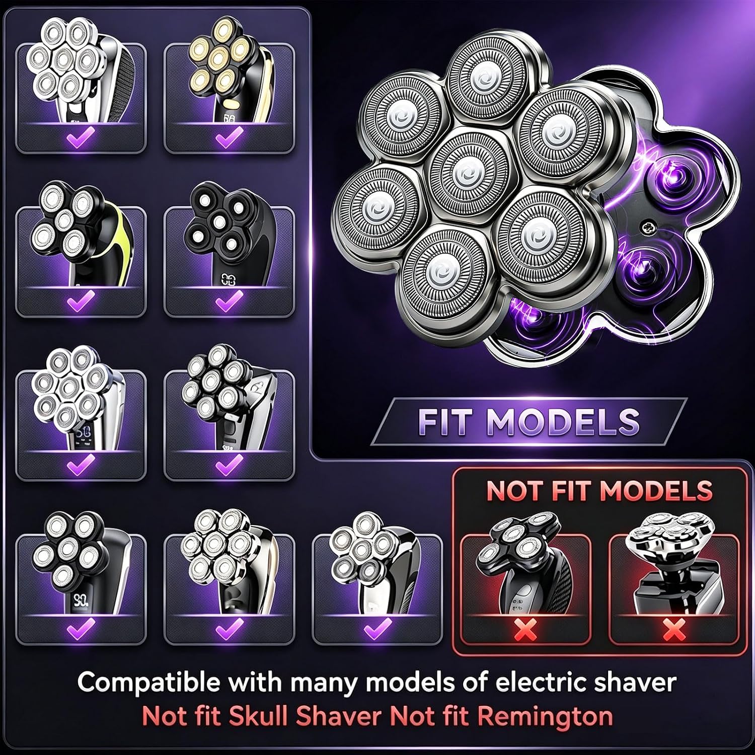 7D Magnetic Floating Heads for SHPAVVER Wyklaus Cyruzi Bald Razors