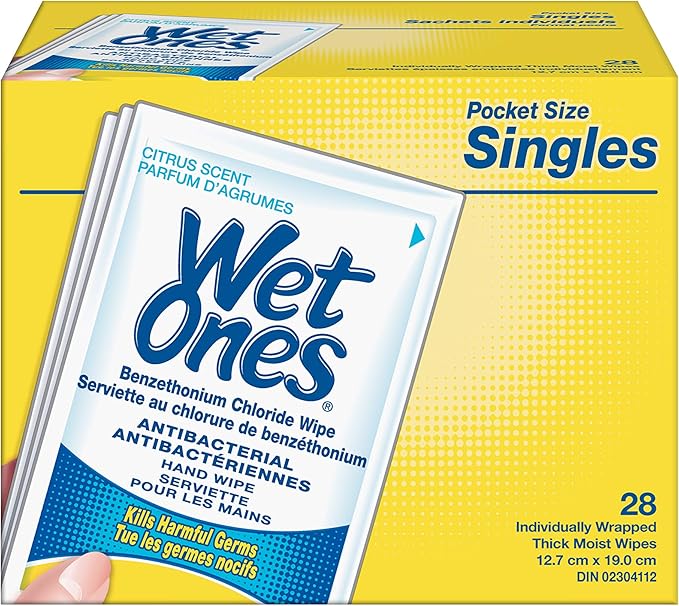 Wet Ones Antibacterial Hand Wipes, Citrus Scent, 28 Individually