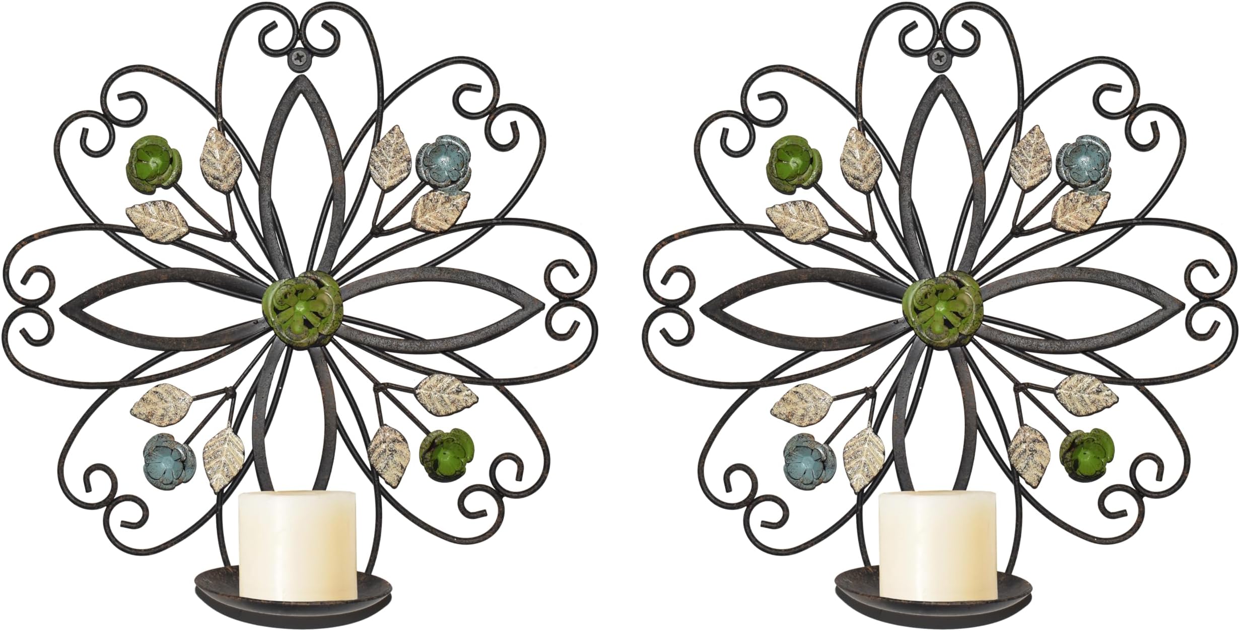 Scroll Leaf Candle Sconce (Sold as a Pair)