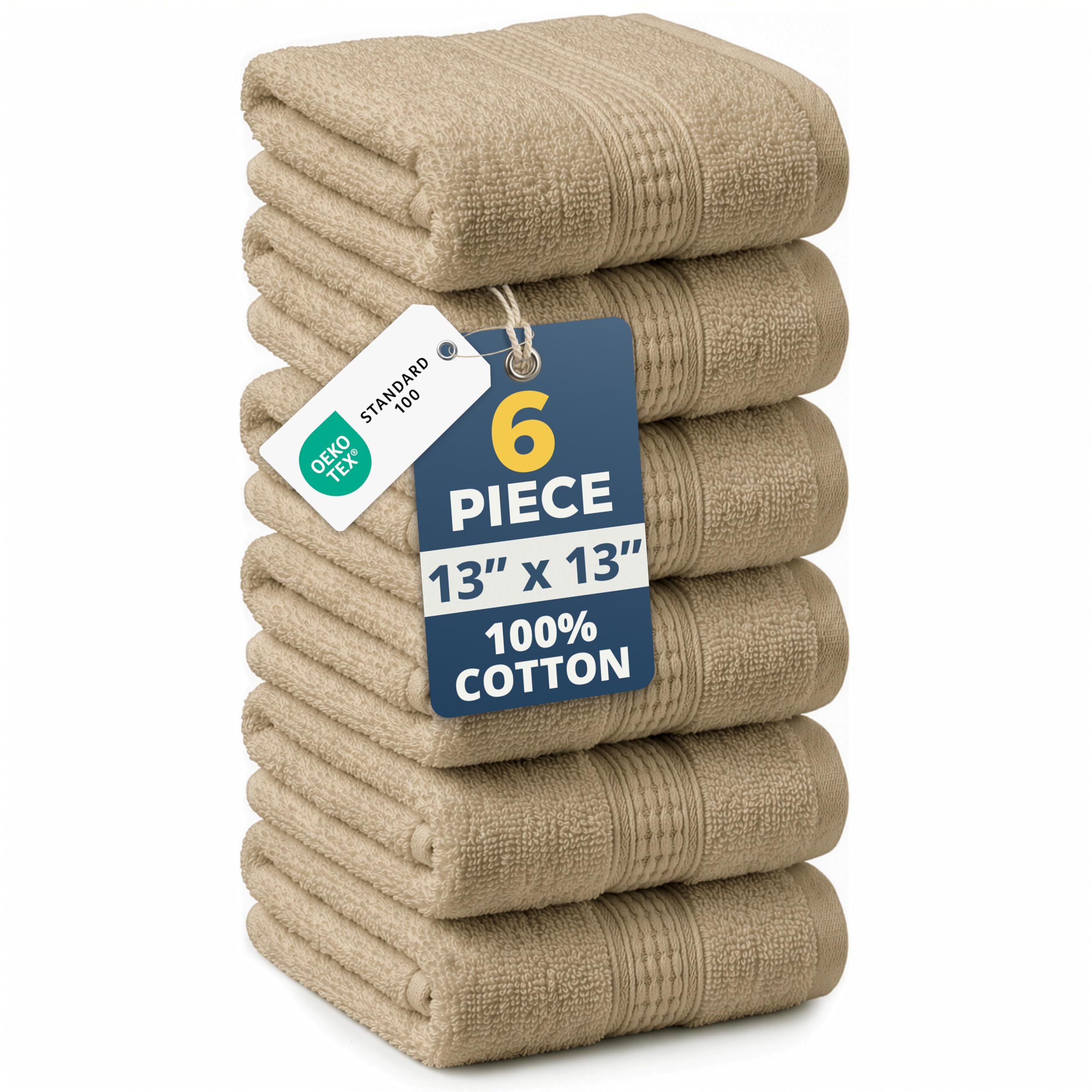 LANE LINEN Washcloths 6 Pack