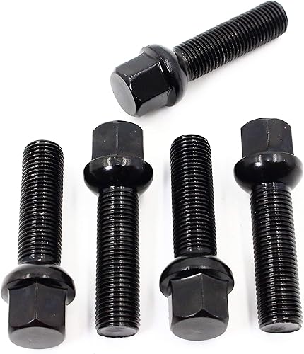 Veritek - Juego de 20 pernos hexagonales negros de 0.551 x 0.059 in, 2.75 pulgadas, 1.75 pulgadas, vástago de 0.669 in, tornillos hexagonales para