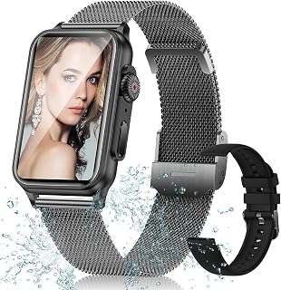 MKYOPT Smart Watches for Women Men AI Voice Assistant 130+ Sports Modes Fitness Tracker IP68 Water Resistant Sleep Tracker with Heart Rate Blood Oxygen Blood Pressure Fitness Watch (Black)