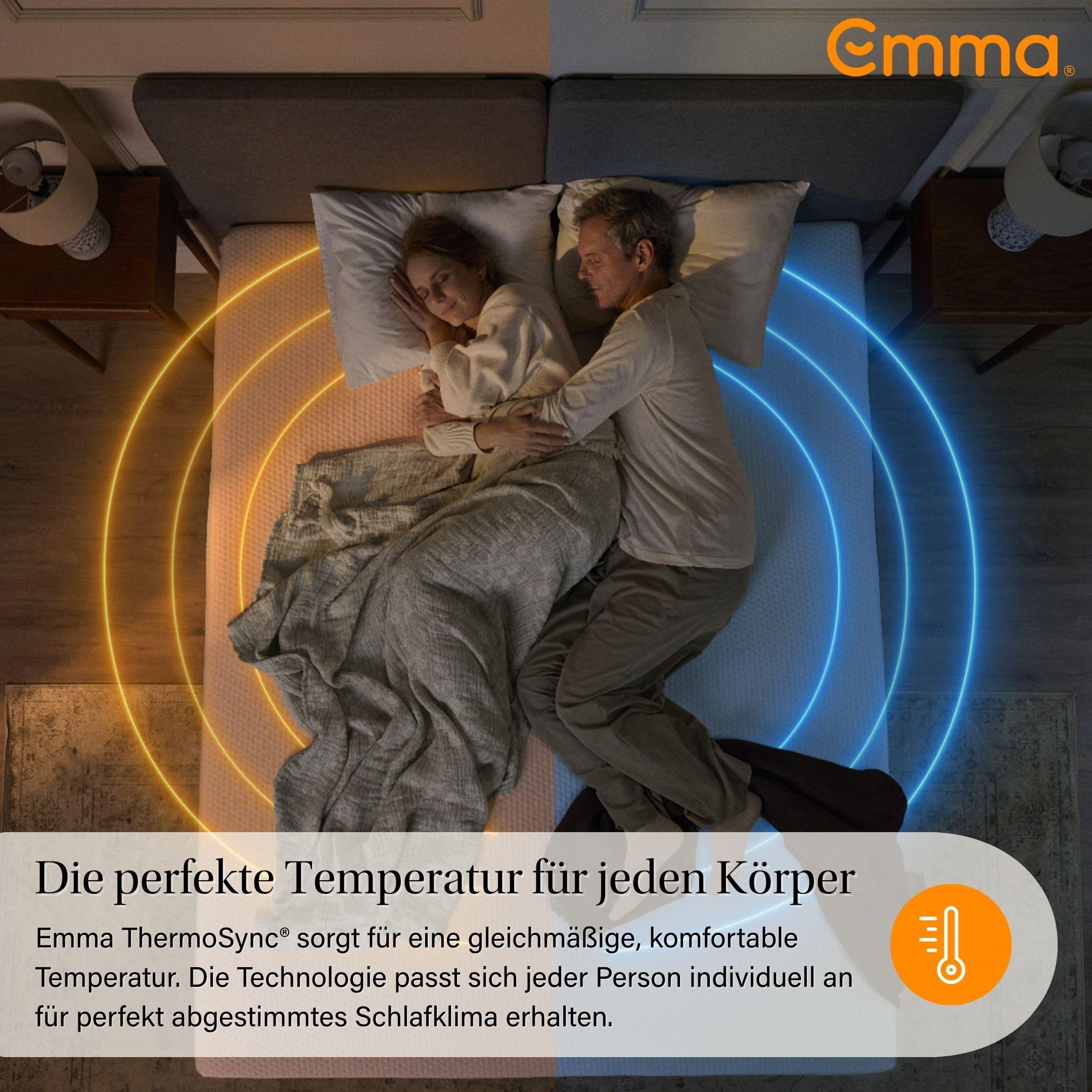 Emma Original Pro+ Matratze 140x200 cm – 27 cm Hybridmatratze mit 7-Zonen-Taschenfederkern, ThermoSync® Kühltechnologie & Purotex® Bezug – atmungsaktive Komfortmatratze