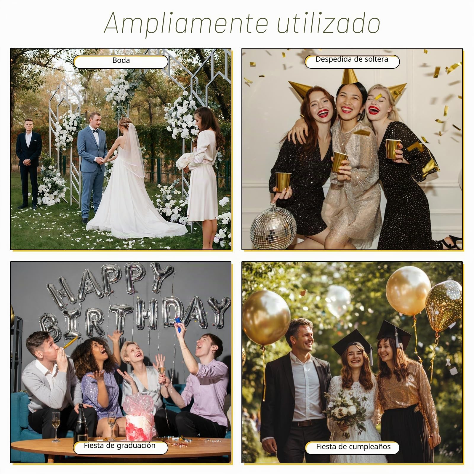 Soporte de arco de globos de metal, arco de boda, juego de soporte para globos semicirculares, soporte para globos para cumpleaños, bodas, fiestas de graduación, bautizos de bebés, aniversarios