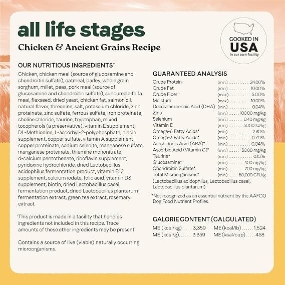 Canidae All Life Stages Real Chicken & Ancient Grains Recipe High Protein Premium Dry Dog Food for All Ages, Breeds, and Sizes 5 lbs.