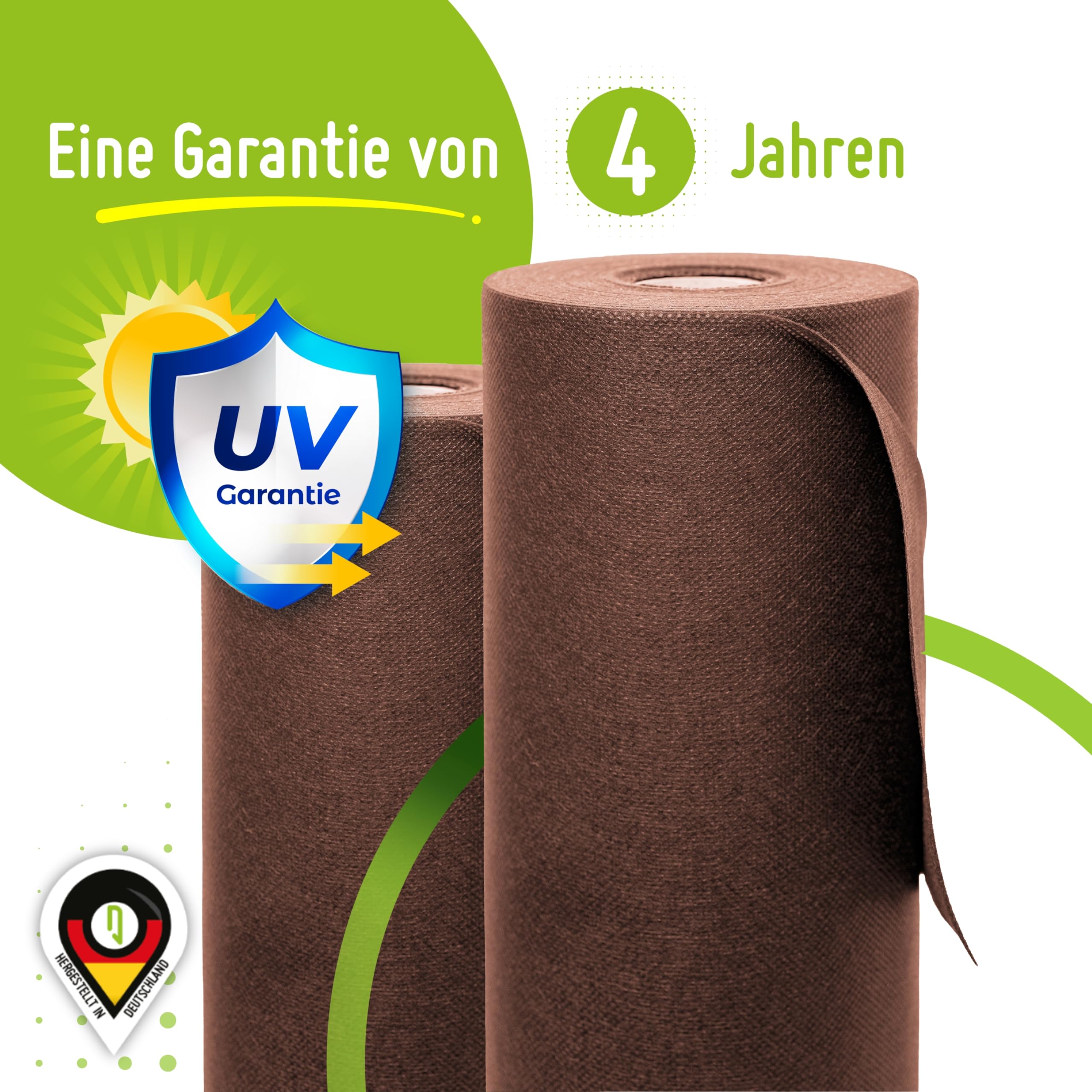 TerraUno – Premium Unkrautvlies Gartenvlies aus Polypropylen 130g/m² – Unkrautfolie Wasserdurchlässig 25m² – UV-beständig, reißfest & umweltfreundlich – Unkrautvlies wasserdurchlässig