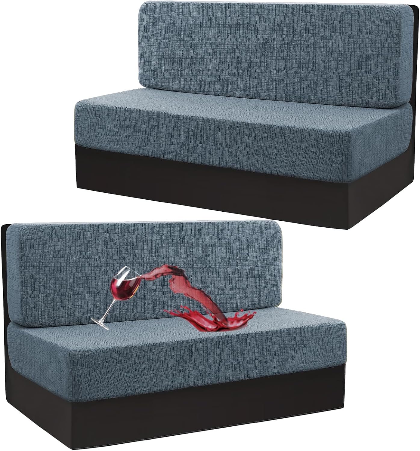 H.VERSAILTEX 100% Waterproof RV Dinette Cushion Covers with Elastic Camper Couch Cover RV Replacement Cushions for Travel Trailer Washable Crizzle Pattern (2 Backrest Cover & 2 Bench Cover, Paleoak)