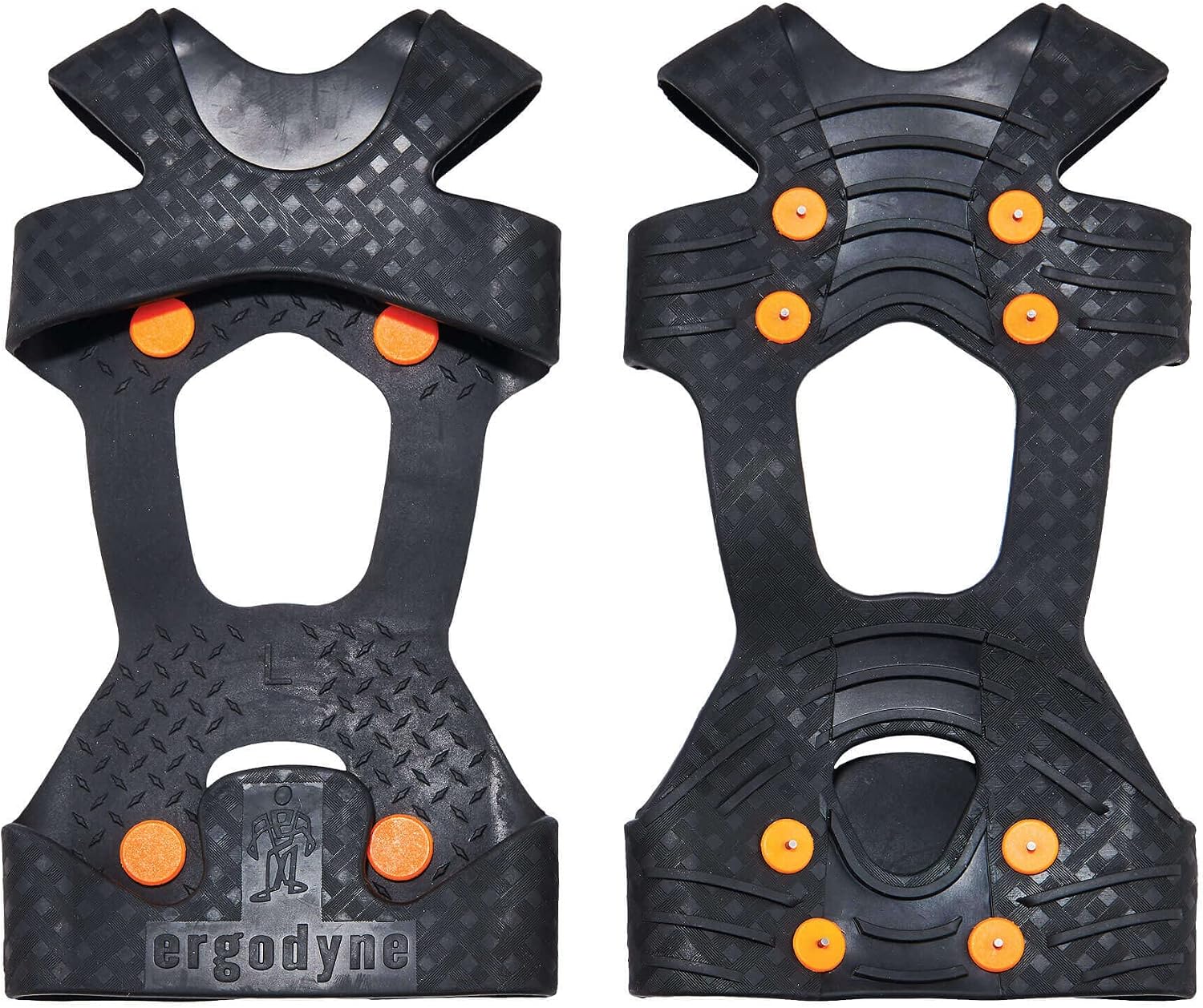 Ergodyne 6300TC TREX Tungsten Carbide Traction Cleat Grips Ice and Snow, One-Piece Easily Attaches Over Shoe/Boot with Carbon Steel Spikes to Provide Anti-Slip Solution