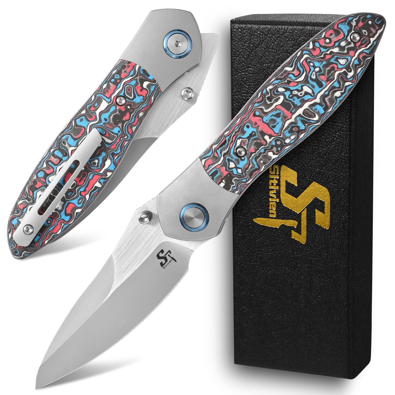 Amazon.com : Sitivien ST273 Folding Knife, S90V Steel Blade