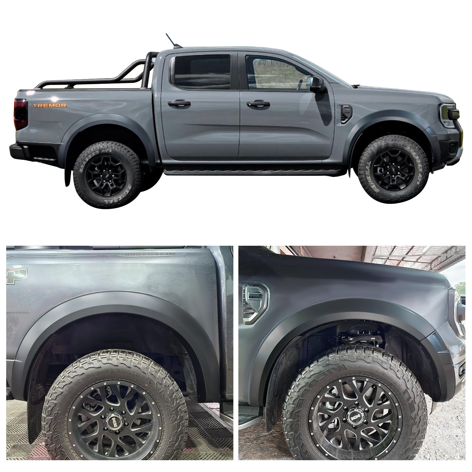 Ampliador de guardabarros para Ford Ranger T9 2023-2024-2025 Termor Limited Doble Cabina Fender Flares de 5 pulgadas, accesorio de ampliación de eje de rueda