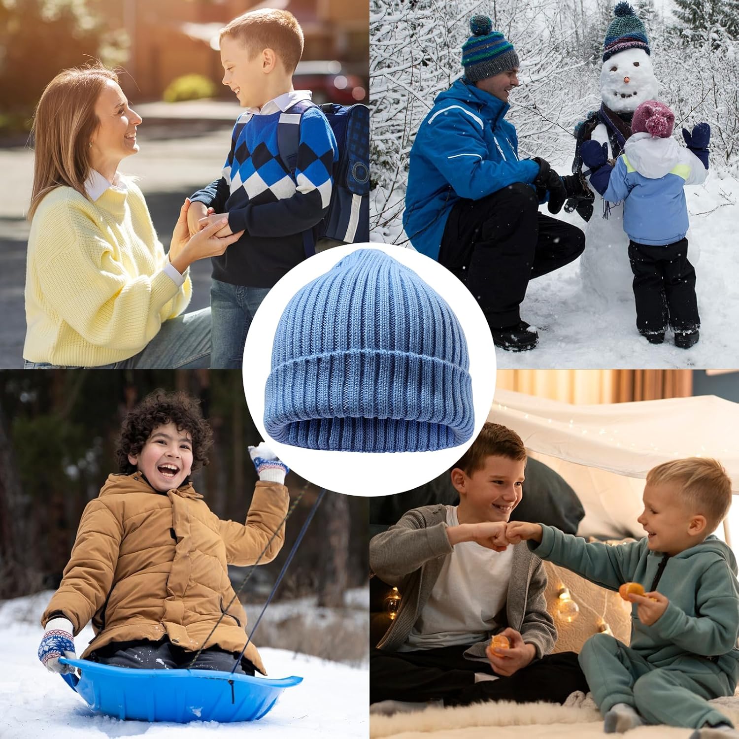 Kids Wool Beanie Hat Toddler Warm Winter Knit Caps Cuffed Beanies Skull Cap for 7-14 Years Old Boys - Image 7