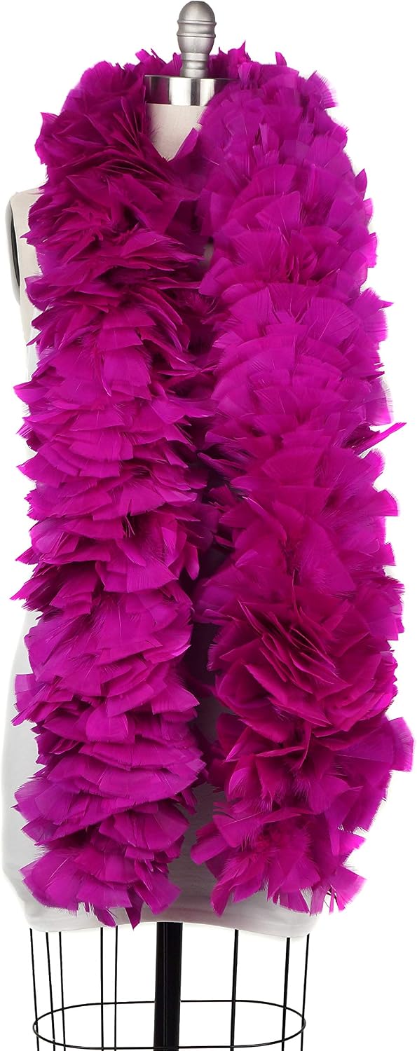 ZUCKER Large Feather Chandelle Boa - (72 Inch) Heavy Feather Boas - Roaring 20's Costume, Mardi Gras Party Boa