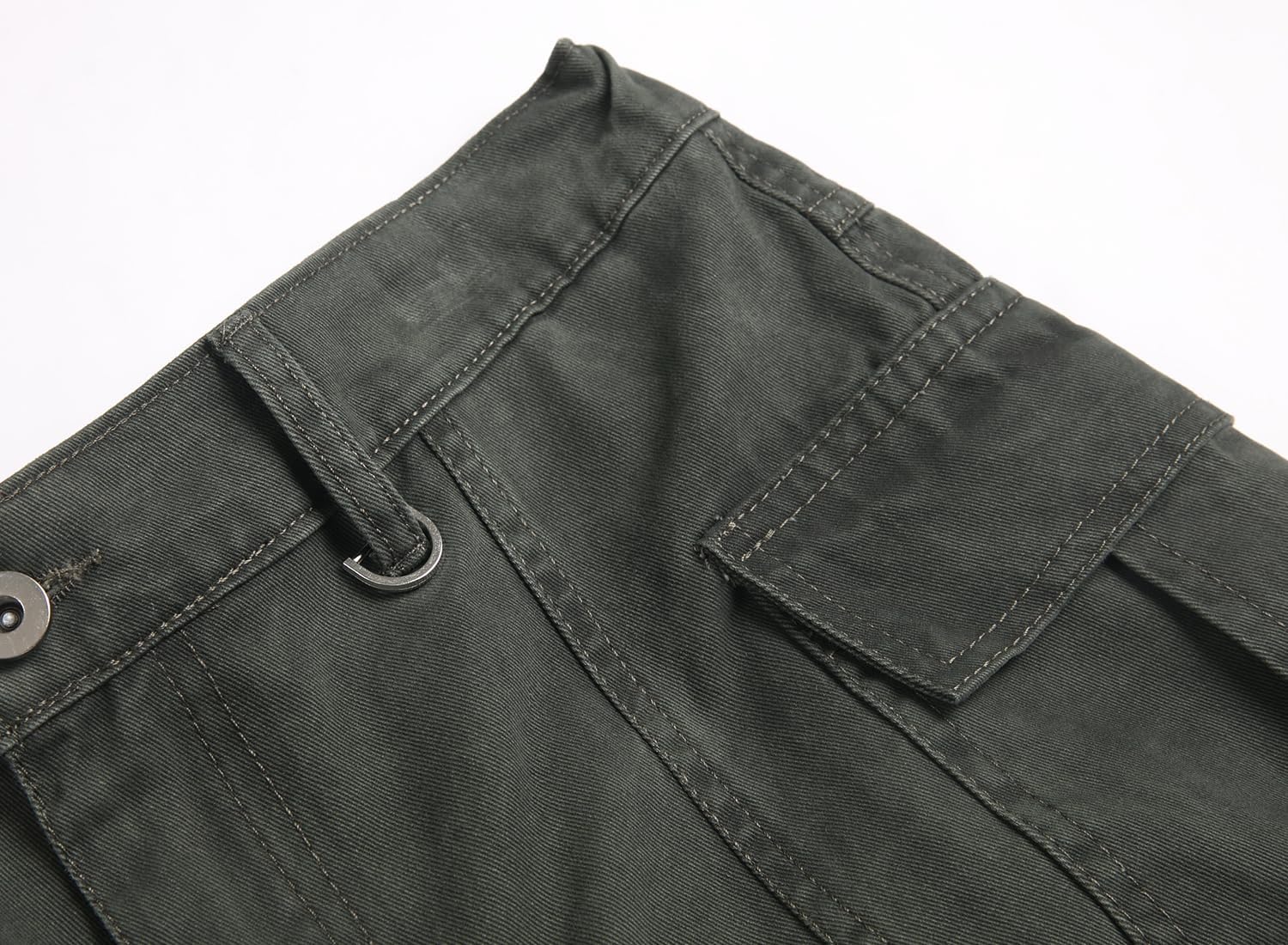 Mens Casual Cargo Pants Baggy Fit Multiple Pockets Loose Wide Leg Streetwear Trousers - Image 6