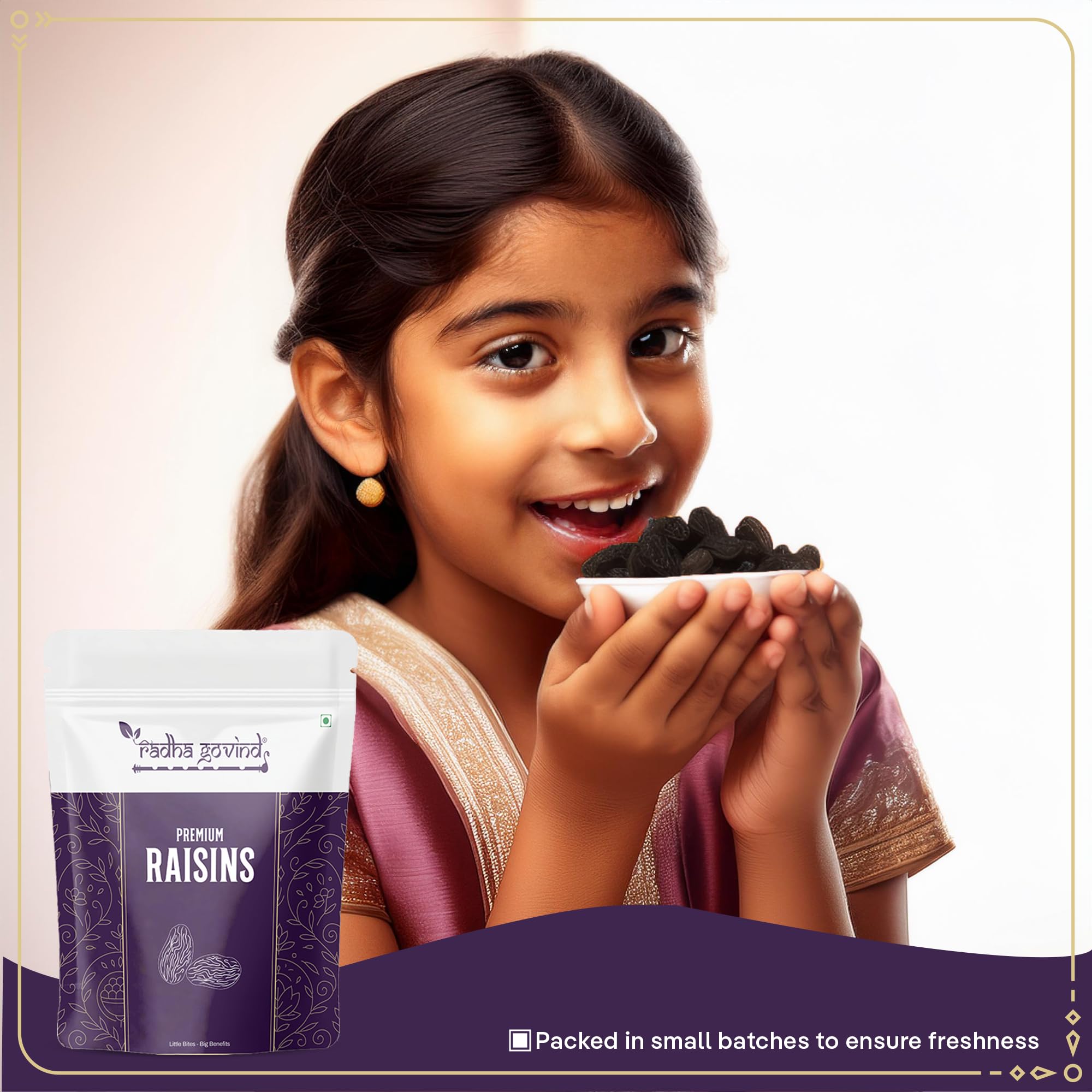 Radha Govind Black Raisins Seedless | Dried Kishmish Without Seeds | Dry Grapes | Kali Darakh 500 Gram - Image 6 thumbnail