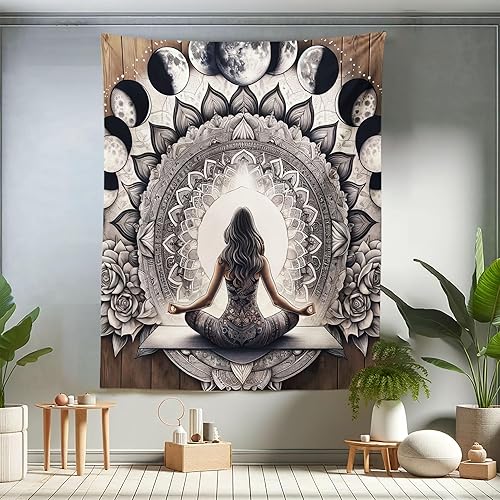 Miniatura 178 de Ambesonne Tapiz indie, estilo moderno de Memphis de los años ochenta, geométrico, abstracto, colorido, diseño de puntos, funky, para colgar en la