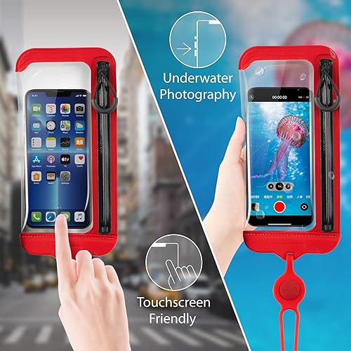 Miniatura 5 de Bone Funda impermeable para teléfono, IPX8 impermeable para natación, bolsa seca bajo el agua con cordón para esnórquel, barco, pesca, compatible