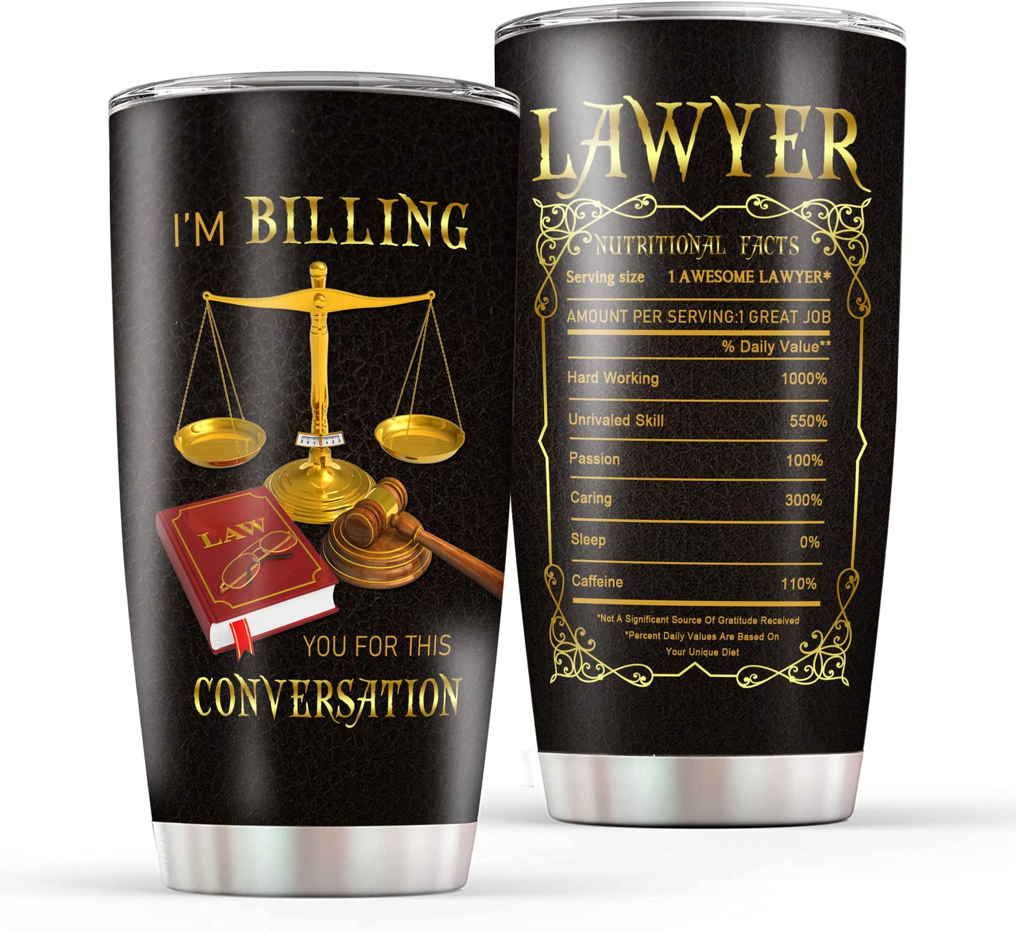 AVITO 22 oz Personalized Lawyer Gift, Laser Engraved Tumbler for Attorney at Law
