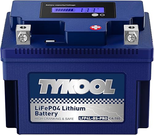 TYKOOL YTX4L-BS-Pro - Batería de litio de alto rendimiento, 180CCA 12.8V 3Ah LiFePO4 Powersports batería, BMS integrado, para motos de cross, ATV,