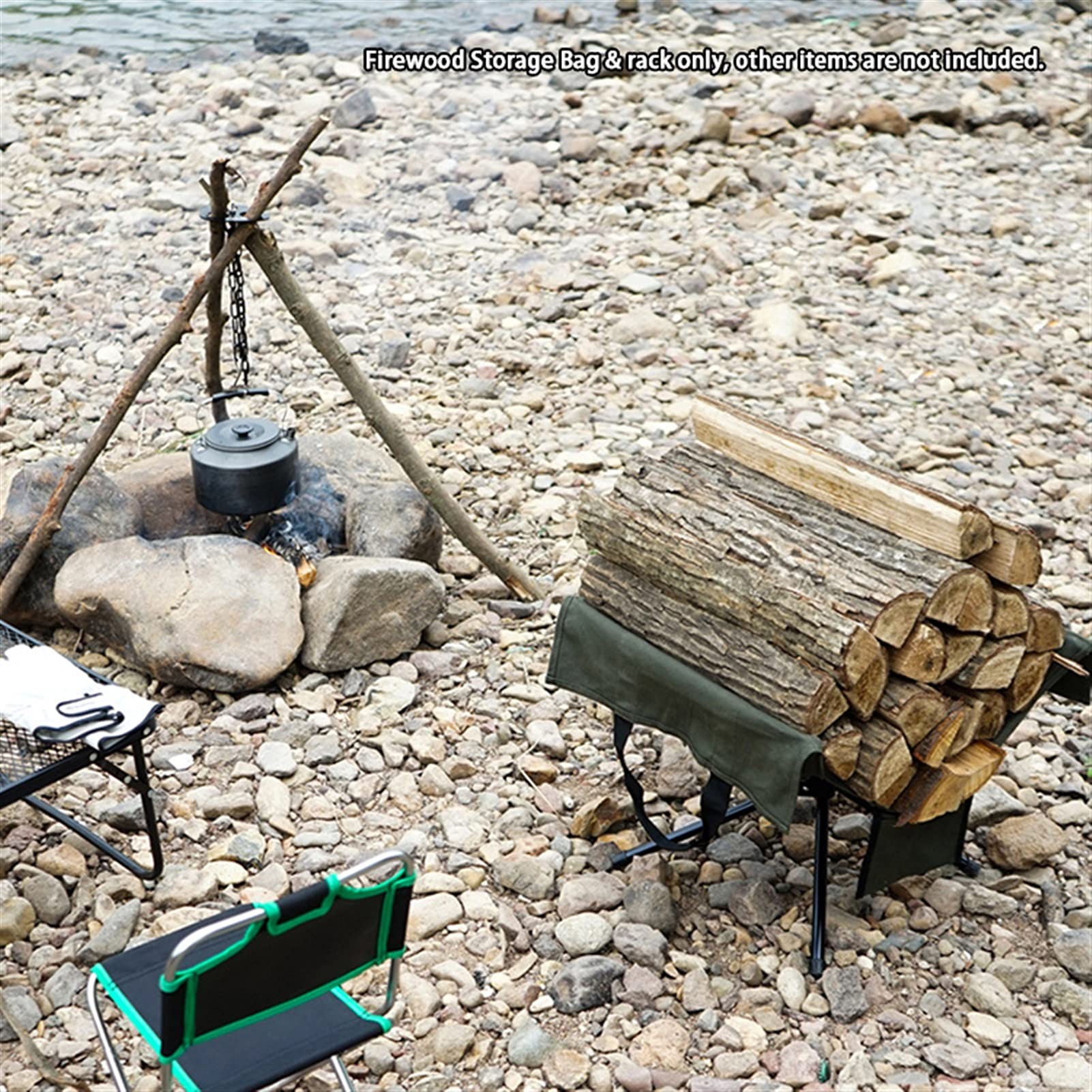 Firewood Log Carrier Bag - Trwałe płótno do przechowywania na kemping, Fireplace Wood Holder, duża składana torba do kosza dzienników