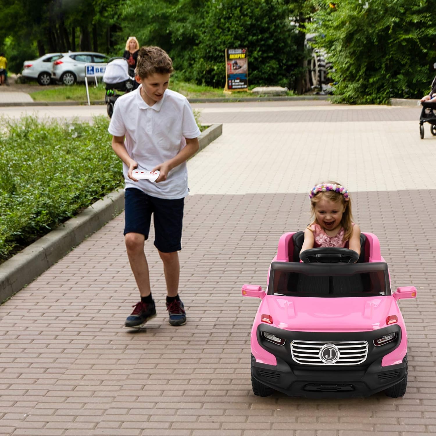 Pink 6V Kids Ride-On Truck with Remote Control