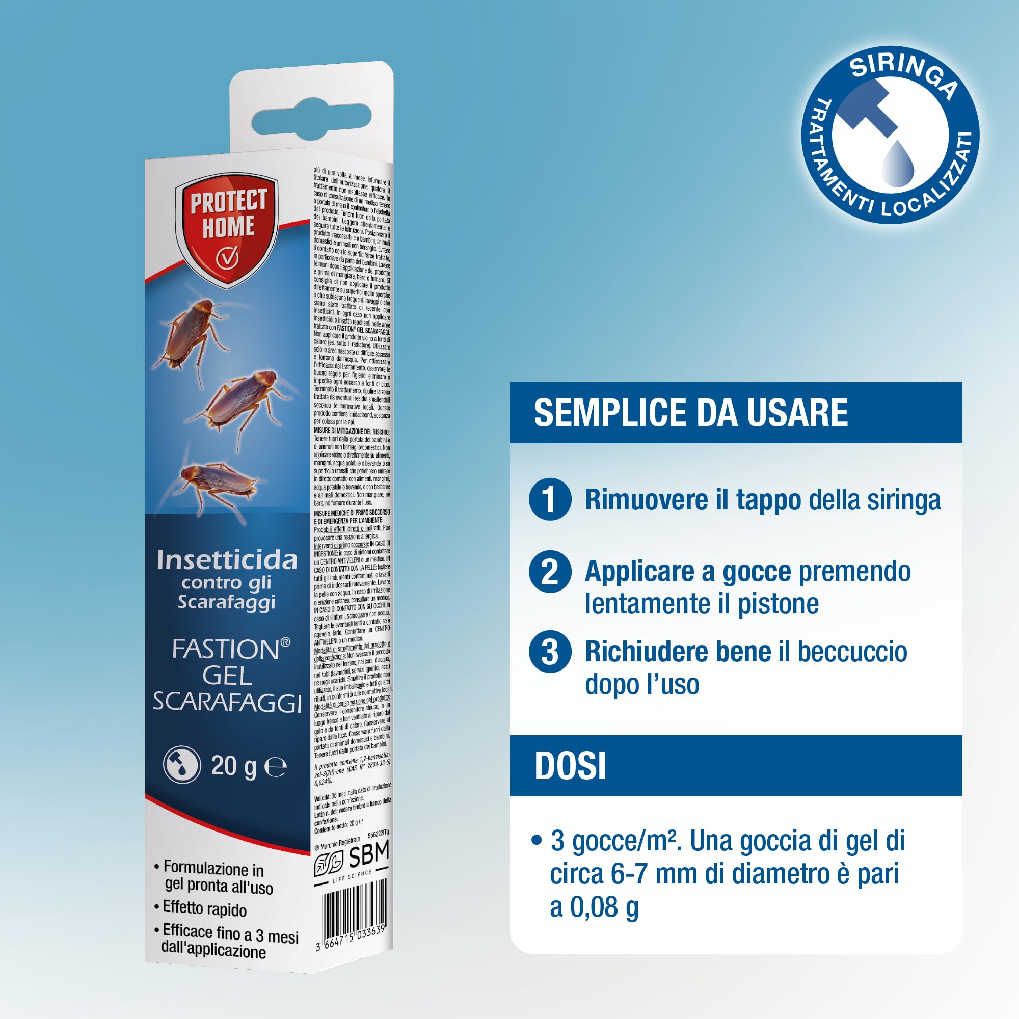 Gel Scarafaggi Insetticida Pronto all'Uso 20g