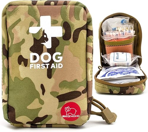 Miniatura 6 de Kit portátil de primeros auxilios para perros, 72 piezas, suministros médicos con termómetro, manta de emergencia, férula bolsa de emergencia para