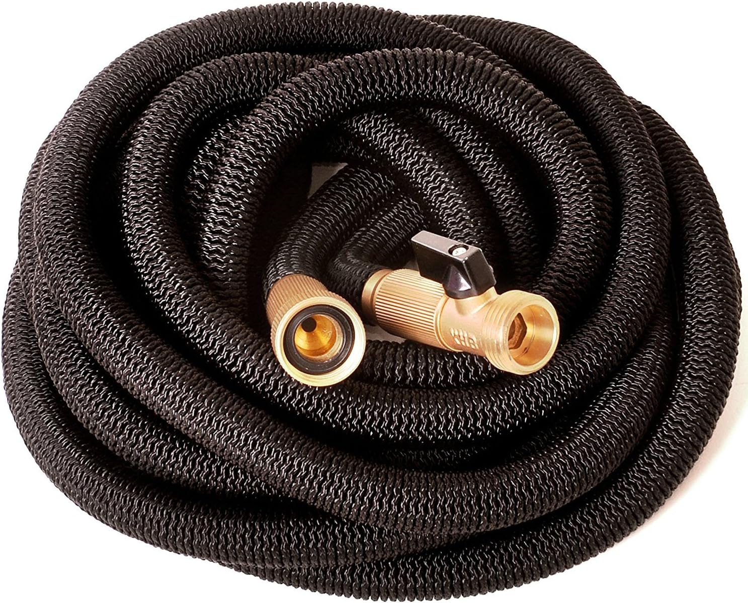 Hose 25 FT Black [New 2022] Heavy Duty Garden Water Hose - Solid Brass Metal Fittings Connectors, Strongest - for All Watering Needs (25 FT, Black)
