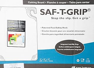 San Jamar Saf-T-Grip Plastic Cutting Board with Safety Hook, 15" x 20" x 0.5" (Set of 6)