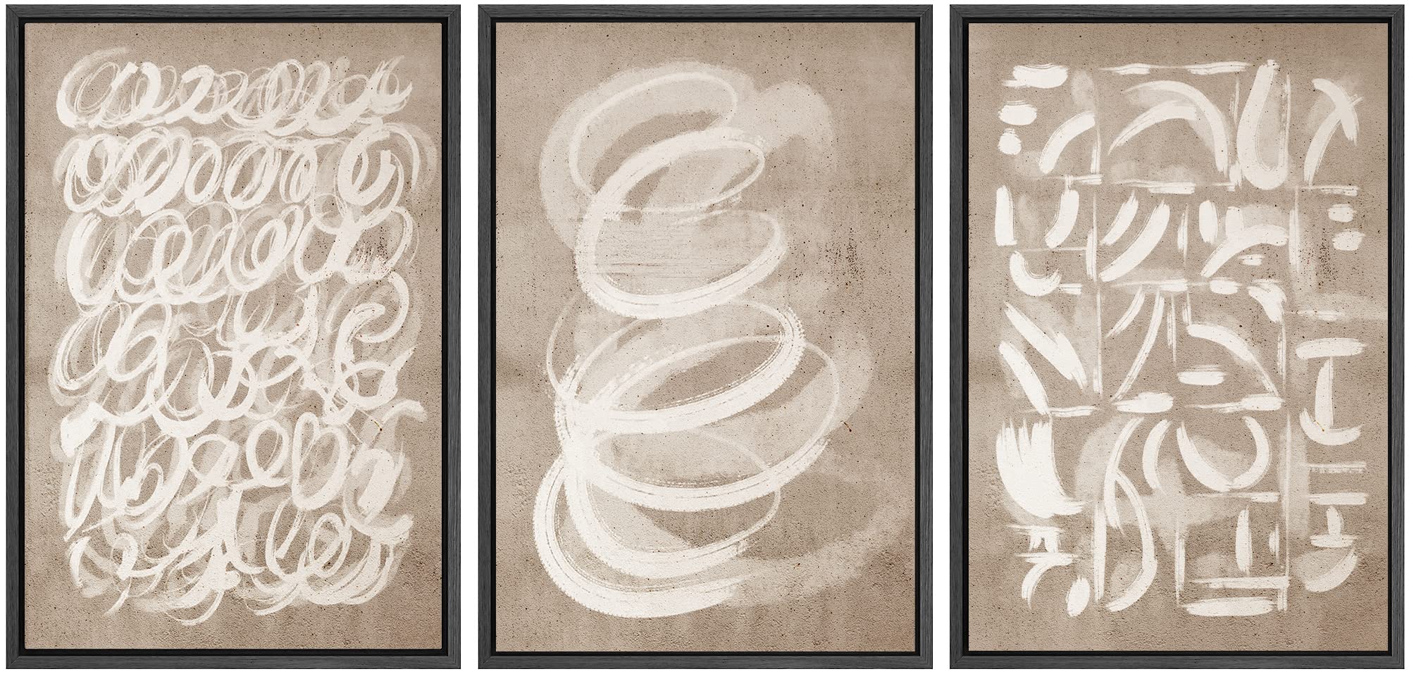 SIGNWIN Framed Canvas Print Wall Art Set Coastal Serenity Abstract Seaside Illustrations Modern Art Decorative Rustic Calm/Zen for Living Room, Bedroom, Office - 24"x36"x3 Natural — view 60